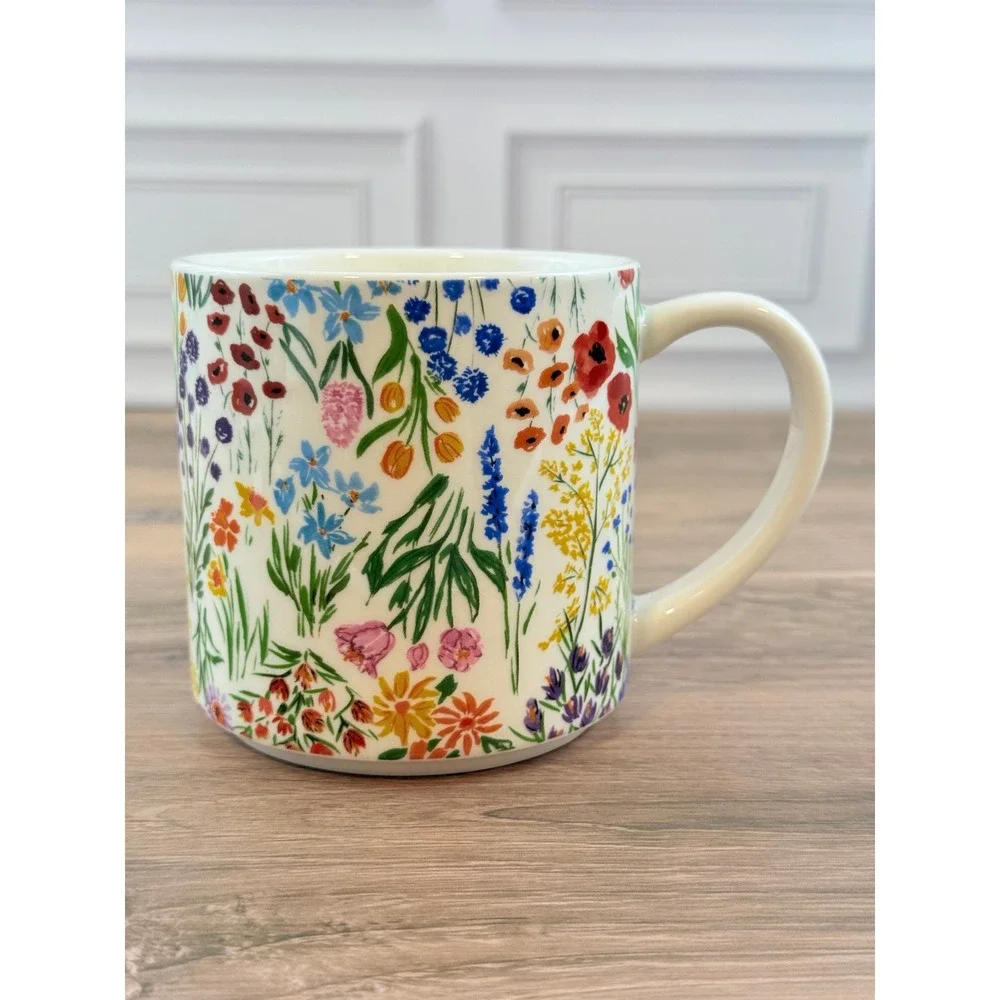Sur La Table 14oz Floral Mug La Fattoria Toscana Green MINT!